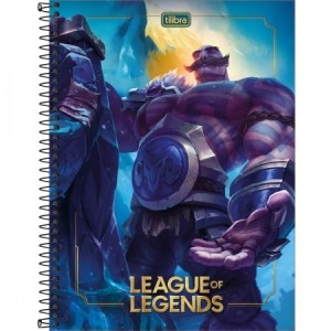 CADERNO 160FLS 10 MATÉRIAS CAPA DURA LEAGUE OF LEGENDS TILIBRA