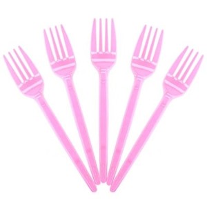 GARFO PLASTICO SOBREMESA ROSA C/50 MAXPLASTIC