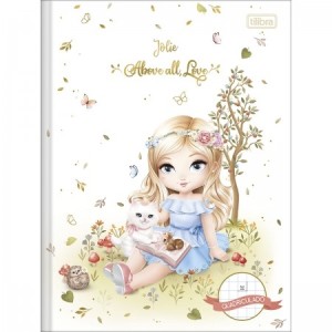 CADERNO 40FLS 1,0x1,0 QUADRICULADO COLEGIAL CAPA DURA BROCHURA JOLIE TILIBRA