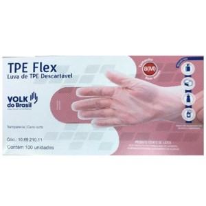 LUVA TPE FLEX M C/100 VOLK