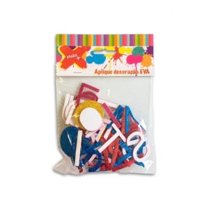 ALFABETO ADESIVO EVA GLITER 4CM C/57 LETRAS 829 MAKE