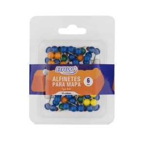ALFINETE DE MAPA COLORIDO C/50 AB0650 BRW