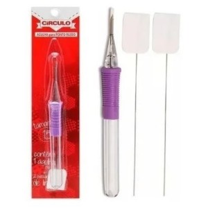 AGULHA PARA PONTO RUSSO 244546 PI2473 11,68CM COM 2 PASSADORES CÍRCULO