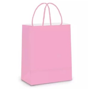 SACOLA DE PAPEL ROSA CLARO 14 X 9 X 21,5 CM REF.156 ZAGAROLLO