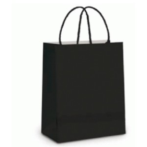 SACOLA DE PAPEL PRETA 12 X 8,5 X 36 CM REF.160 ZAGAROLLO