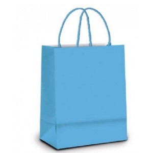 SACOLA DE PAPEL AZUL CLARO 12 X 8,5 X 22 CM REF.155 ZAGAROLLO