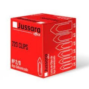 CAIXA DE CLIPS Nº 2/0 COM 720 UNIDADES JUSSARA OFFICE