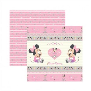 FOLHA SCRAPBOOK DECORADA  MINNIE BABY REF.19317  TOKE E CRIE