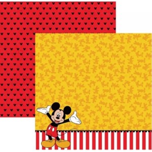 FOLHA SCRAPBOOK DECORADA 19312 MICKEY MOUSE 2 BARRADO TEC