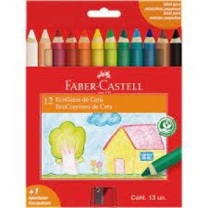 ECOGIZ DE CERA COM 12 CORES FABER CASTELL