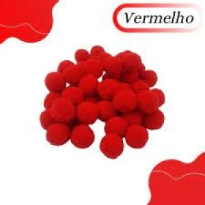POMPOM 14MM VERMELHO COM 100 UNIDADES