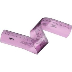 RÉGUA FLEXÍVEL DE 30CM ROSA WALEU