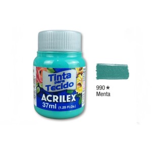 TINTA TECIDO FOSCA 37ML 990 VERDE MENTA ACRILEX