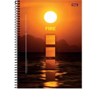 CADERNO 160FLS 10 MATÉRIAS UNIVERSITÁRIO CAPA DURA ESPIRAL 4 ELEMENTOS FORONI