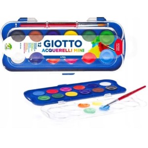 AQUARELA EM PASTILHA 12 COES+PINCEL GIOTTO