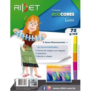 BLOCO ECOCORES A4 75G 50FLS 5 CORES LUMI NOVAPRINT