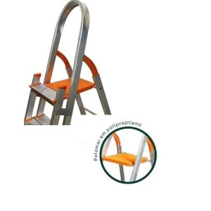 ESCADA DE ALUMÍNIO DUPLA 5 DEGRAUS PATAMAR 113CM EMD005 ÁGATA