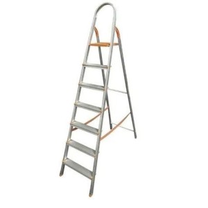 ESCADA DE ALUMÍNIO DOMÉSTICA 7 DEGRAUS PATAMAR 160CM EDS007 ÁGATA
