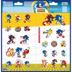 CARTELA DE ADESIVOS DECORADOS SONIC TILIBRA 