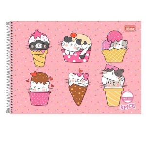 CADERNO 40FLS MEIA PAUTA CAPA DURA ESPIRAL 150G SPICE TILIBRA