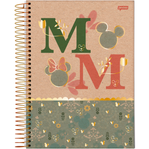 CADERNO 160FLS 10 MATÉRIAS UNIVERSITÁRIO CAPA DURA ESPIRAL MICKEY/MINNIE KRAFT JANDAIA