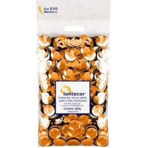 LANTEJOULA 10MM LARANJA/ COBRE SACO 100G LANTECOR