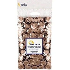 LANTEJOULA 10MM MARROM SACO 100G LANTECOR