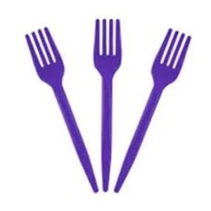 GARFO PLASTICO SOBREMESA LILAS C/50 MAXPLASTIC